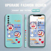 UCUC เคสโทรศัพท์เคสสำหรับ Huawei Y7A 2020ใหม่การ์ตูนแมว Doraemon Anime ด้านข้างออกแบบขอบสี่เหลี่ยมรูปแบบ Liquid ปลอกซิลิโคนคลุมทั้งหมดกล้องเคสป้องกันทนแรงกระแทกเคสหญิง