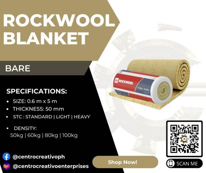 ROCKWOOL BLANKET BARE 0.6m x 5m This product is used for Noise