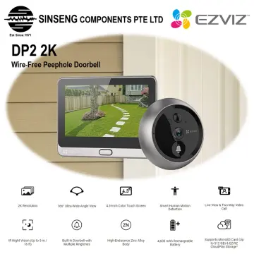EZVIZ Doorbell DP2 NEW 2K Version Wire-free Wireless Peephole DoorView  Battery Operated Wireless Doorbell with 4.3”inch Touch Screen Color Panel  Door View (App:EZVIZ)