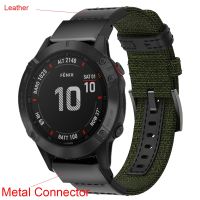 （Bar watchband） สายรัดพอดีเร็ว26มม. สำหรับ Garmin Fenix 6x/6x Pro/5X Plus/ 3ชม./D2 Bravo/Mk1สายรัดนาฬิกาข้อมืออัจฉริยะหนังไนลอนสำหรับ Quaitx 3คอร์รีย