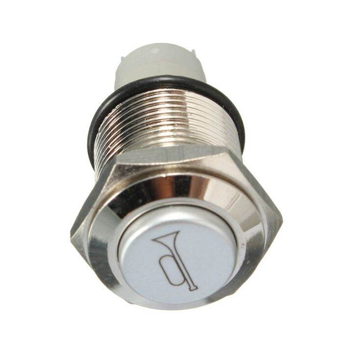 12V 16mm Car LED Light Momentary Horn Button Metal Switch Push Button ...