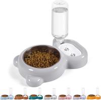 New 2-in-1 Cat Bowl Water Dispenser Automatic Water Storage Pet Dog Cat Food Bowl Food Container with Waterer Pet Waterer Feeder