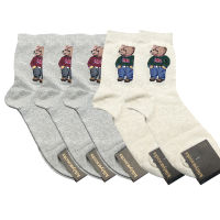 5Pairs Cartoon gentleman bear Mens Socks Cotton Harajuku Skateboard Socks winter warm Novelty Breathable Sox Christmas Gift