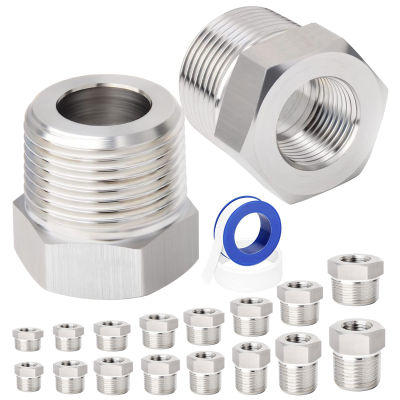 Reducer Bushing 1/8" 1/4" 3/8" 1/2" BSP Male/Female Thread SS304 Stainless Steel Pipe Fittings For Water Gas Oil with PTFE Tape