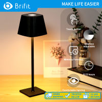 Brifit โคมไฟตั้งโต๊ะไร้สาย LED ที่ทันสมัย, โคมไฟตั้งโต๊ะแบบชาร์จไฟได้ 4000mAh, 3 สีอ่อน, การหรี่แสงแบบ Stepless, เปลือกโลหะ, ดีไซน์เรียบง่าย, เหมาะสำหรับคู่รักอาหารค่ำ/โต๊ะกาแฟ/ร้านอาหาร/ห้องนอน