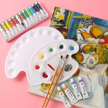 24-Grid Foldable Painting Palette Tray Artist Watercolor Oil Acrylic  Folding Paint Palettes Tray