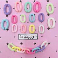 【CC】 100pcs Colorful U-shaped Opening Macarons Plastic Can Assembled Chain Earring Accessories