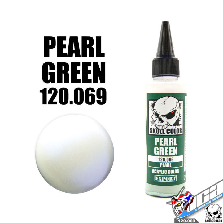 SKULL COLOR 120.069 PEARL GREEN ACRYLIC COLOR 60ML PEARL สีอะครีลิกสำหรับพลาสติก โมเดล VCA GUNDAM