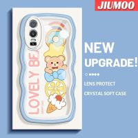 เคส JIUMOO สำหรับ VIVO Y76 5G Y76s Y74s 5G เคสการ์ตูนหมีน่ารักดีไซน์ใหม่ Colour ชายแดนคลื่นนุ่มเคสมือถือกันกระแทกแบบใสสร้างสรรค์เคสโปร่งใสลายกล้องถ่ายรูปซิลิกาเจลฝาครอบป้องกัน