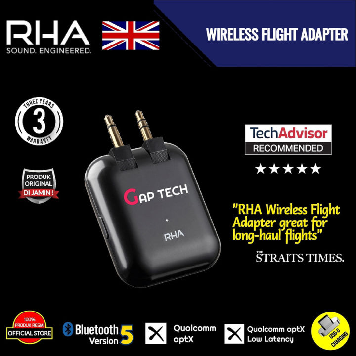 RHA Wireless Flight Adapter High Quality Bluetooth Transmitter