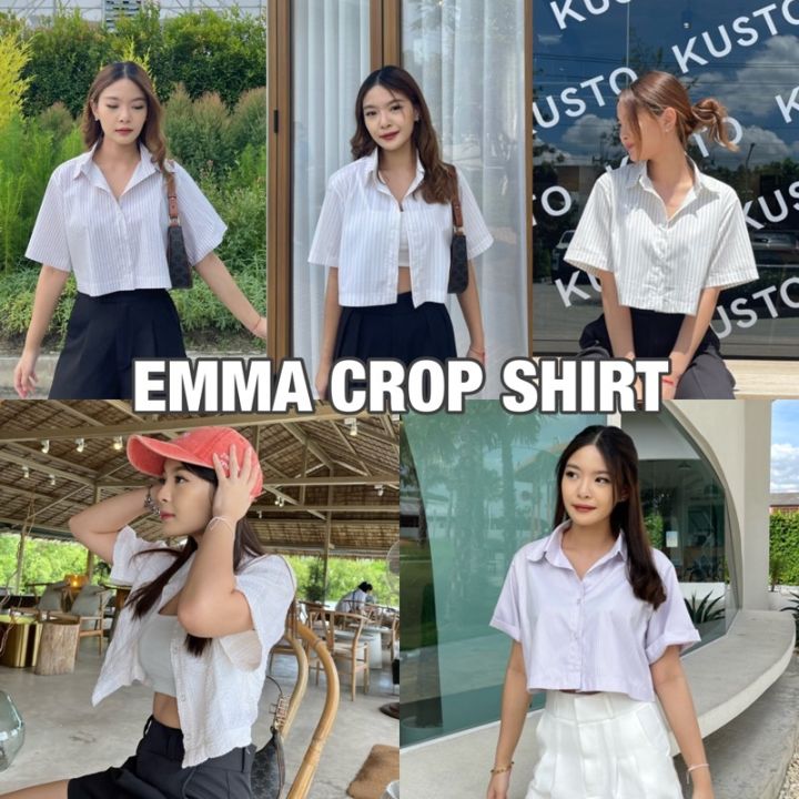 emma-shirt-เชิ้ตครอปลายทาง-แขนสั้น-รบกวนอ่านก่อนสั่งซื้อ-nita-bkk