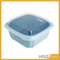 สินค้าแนะนำ  กล่องตะกร้า 2 ชั้น ""ทรง 4 เหลียม"" พร้อมฝาปิด  DOUBLE DRAIN BASKET