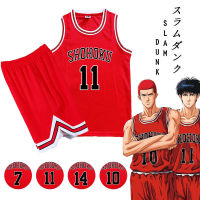 อะนิเมะ S Lam Dunk เครื่องแต่งกายคอสเพลย์ย์ S Akuragi Hanamichi Kaede Rukawa โรงเรียนเสื้อกั๊กบาสเกตบอลย์ชุดฮาโลวีนเสื้อผ้า