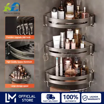 Bathroom Shelf Kitchen Organizer Shelves Corner Frame Aluminum