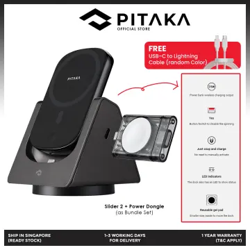 PITAKA MagEZ Slider 2 3-in-1 Magnetic Wireless Charger Stand with