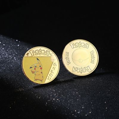 เหรียญทอง Pokemon ชุดโลหะ Mewtwo Charizard Pikachu Venusaur Squirtle อนิเมะเหรียญตราที่ระลึกสะสมเกมบัตรของขวัญ Pokeball