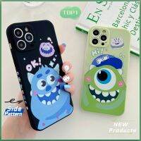 shuohaa124 เคสโทรศัพท์มือถือ ซิลิโคนนุ่ม ลายการ์ตูน Monsters boy Nothic สีเขียว ดํา สําหรับ iphone 6s 7 8 plus 11 12 14 13 pro xr xs max