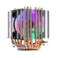 6 ท่อความร้อน Dual-tower CPU Cooler หม้อน้ำพัดลม RGB 3PIN 4PIN สำหรับเมนบอร์ด LGA 1200 1366 2011 X79 X99 AM3 AM4 ฮีทซิงค์-kxodc9393