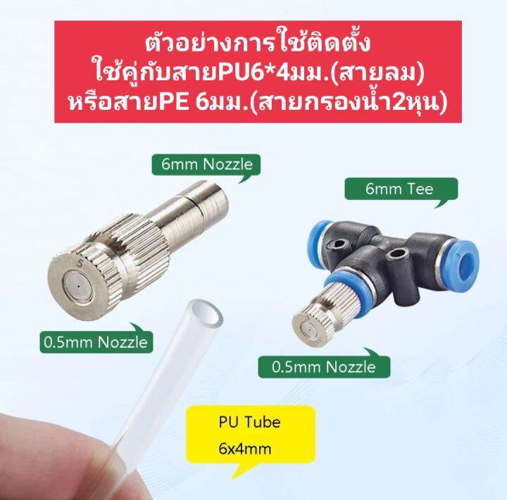 หัวพ่นหมอกสแตนเลส-หัวพ่นฝอยละอองหมอก-ขนาด0-1-0-6มม-ชุดพ่นหมอก-หัวพ่นหมอกดับร้อน-ติดสวน-รดน้ำต้นไหมหรือทำฟาร์ม-ชุดพ่นหมอกเพิ่มความชื้น-mist-spray-nozzle-หัวพ่นสแตนเลส-แบบไม่มีไส้กรอง