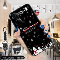 เคส PMP สำหรับ Tecno Camon 20 Camon 20 Pro Itel S23 (แหวนใส่นิ้ว + สายคล้อง) เคสคริสต์มาสกันกระแทกต้นคริสต์มาสซานตาคลอสมนุษย์หิมะกวางกวางใหญ่เคสโทรศัพท์ซิลิโคนนิ่มแบบบาง