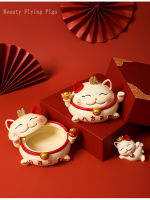 Creative Cat Ashtray ห้องนั่งเล่น High-End พร้อมฝาครอบป้องกัน Fly Ash Ashtrays ขนาดเล็กเปลี่ยน Jar ตกแต่งบ้าน