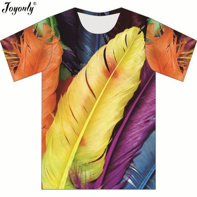 Joyonly 2018 Summer Boys/Girls Printing Colorful Feather T shirt Children 3D T-shirt Clothes Tshirt Boy Cool Casual Tees Tops