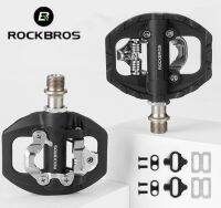 hyfvbujh♘❧  ROCKBROS Lock Pedal 2 In 1 Anti-slip MTB Pedals Flat Cleat Platform SPD Accessories