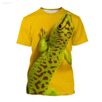 2023 NEW Mens Round Neck T-shirt, 3d Printed Reptile Pattern, Fashionable Pullover, Casual Sleeves, Shorts, Mens Clothing brand new T-shirt