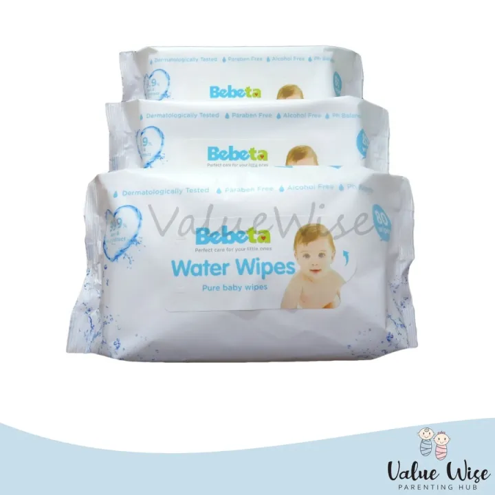 Value Wise Bebeta Water WipesPure Baby Wipes (99.9 Water and Fruit extract)3 packs (80