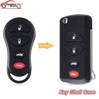 KEYECU เคส Kunci Remote Mobil พับแก้ไขสำหรับรถจี๊ปเสรีภาพรถ Dodge Stratus Viper Chrysler Sebring Concorde ที่ห้อยกุญแจ4ปุ่ม