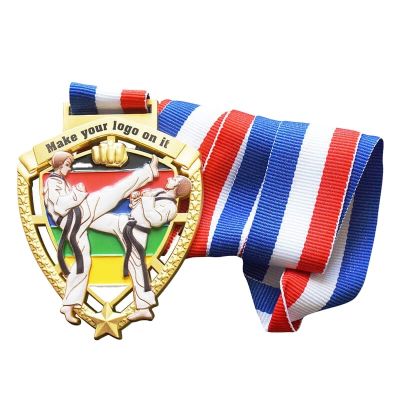 【CW】♙  Matte Gold Taekwondo Medal Sport Medals Metal Wholesale