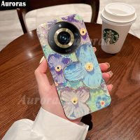 2023ใหม่เคสสำหรับ Realme 11 Pro + เคสซิลิโคนนิ่มพิมพ์ลายดอกไม้สีฟ้าน้ำมันเบาสำหรับ11Pro Realme + 5G เคสโทรศัพท์