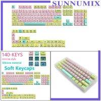 ~ [Sunnimix] แป้นพิมพ์คีย์บอร์ด 140-คีย์ Pc กันฝุ่น Diy สีชมพู