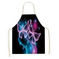 Butterfly Apron Baking Accessories Beautiful Butterfly Girls Home Aprons for Women Apron Kitchen 47x38cm 68x55cm Delantal Aprons