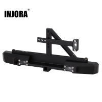 INJORA Metal Rear Bumper with LED Lights for 1:10 RC Crawler Car Axial SCX10 90046 Traxxas TRX4