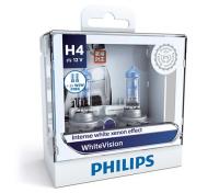 PHILIPS หลอดไฟหน้ารถยนต์ White Vision +60% 3700K H4