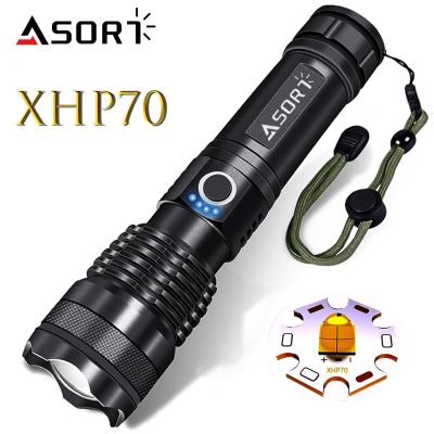 Flashlight xhp70 Most Powerful LED Rechargeable Lantern usb Zoom 18650 Battery 26650 torch Best Camping Outdoor Emergency use