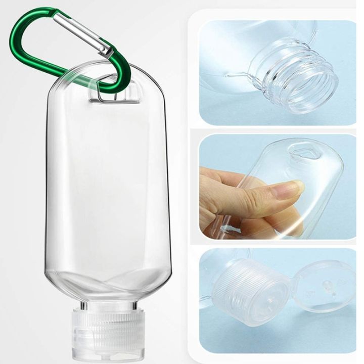 10pc-50ml-portable-hand-sanitizers-bottles-press-bottles-liquid-gel-soap-dispensers-hanging-inverted-bottle-for-travel