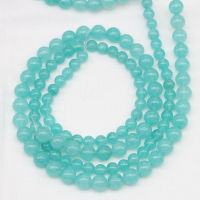 4/6/8/10/12 Mm Amazonite สี Lake หินธรรมชาติสีฟ้าลูกปัดลูกประคำลูกปัดร้อยสำหรับเครื่องประดับทำกำไล DIY ขายส่ง