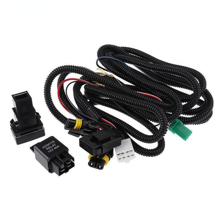 HYS H11 Fog Light Wiring Harness Sockets Wire LED indicators Switch 12V