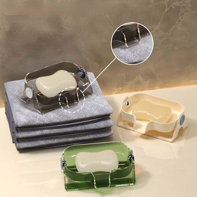 Portable Soap Box Creative Draining Soap Storage Rack Punch Free Adjustable Personalized Household Shelf Soap Tray Bathroom Rack Soap Dishes