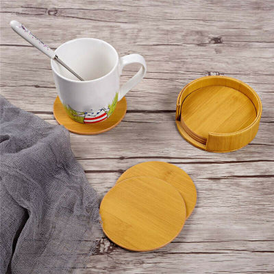 6PCS PU Leather Marble Coaster Drink Coffee Cup Mat Easy to Clean Placemats Round Tea Pad Table Holder Kitchen Coasters