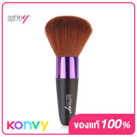 Ashley Brush Short Black 1pcs #No.02 Purple แปรงแต่งหน้าขนาดกระทัดรัด ใช้สำหรับลงแป้งฝุ่นทั่วใบหน้า