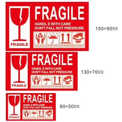 【CW】♨✚  50/100pcs Fragile Warning Label Sticker Logistics Accessories Hazard Sign Handle With Keep Adhesive