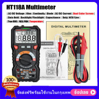 HABOTEST HT118A HT118C มัลติมิเตอร์ เครื่องวัดกระเเสไฟ AC/DC มัลติมิเตอร์แบบดิจิทัลช่วงอัตโนมัติ 6000 นับ True RMS AC/DC ความต้านทานกระแสแรงดันไฟฟ้า ไดโอดทดสอบ