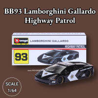 Bburago 164โมเดลรถขนาดเล็กขนาดเล็กของเล่นแบบชุดสะสมยานพาหนะดายแคสโลหะขนาด Lamborghini Gallardo BB93