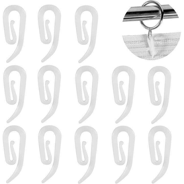 100pcs-pack-plastic-6-shaped-hooks-window-curtain-hook-curtain-poles-tracks-accessories