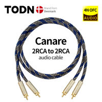 canare 1 pair RCA audio cable 2 RCA to 2 RCA Interconnect Cable HIFI Stereo 4N OFC Male to Male For Amplifier DAC TV