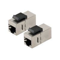 2PCS RJ45 Keystone Jack Cat6 Terlindung Modular Coupler dengan Kait 8P8C Konektor Kabel LAN Ethernet Extender Adaptor