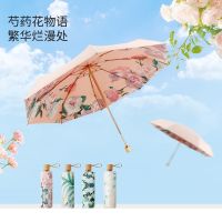 【CC】Sun umbrella female sunscreen UV sunshade umbrella tri-fold five fold 16 bone sunny rain dual-use folding umbrella